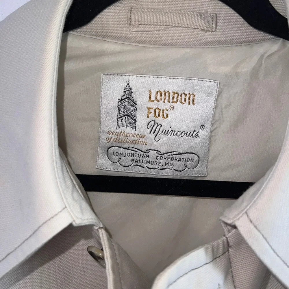 VTG London‎ Fog Maincoats Weatherwear Light Tan Trench Coat Jacket Mens-40R USA